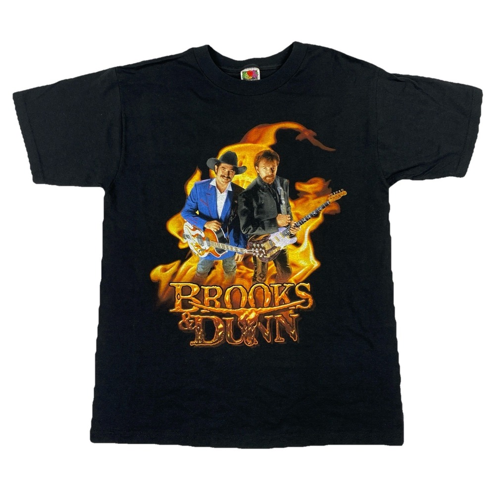 Vintage Brooks & Dunn Electric Rodeo Concert Tour T-Shirt Black Men's Medium
